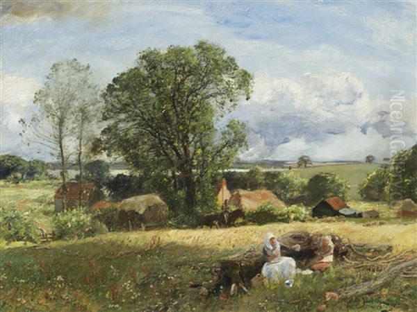 Picnic At The Farm Oil Painting by Sir David Murray