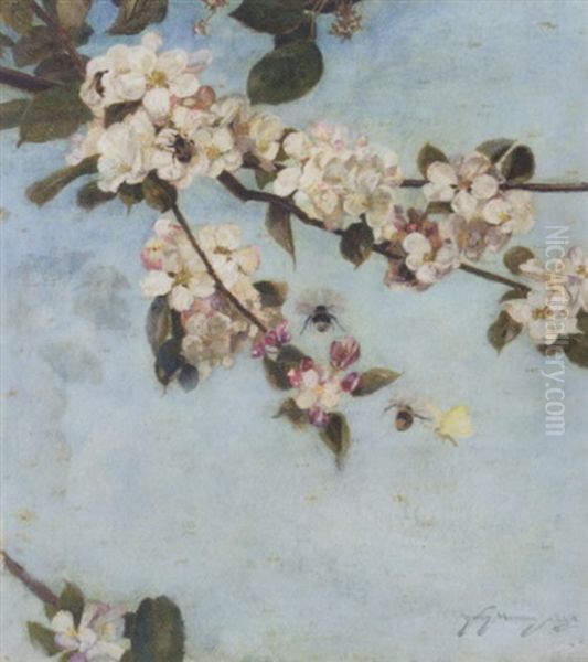 Apple Blossom Oil Painting by Sir David Murray