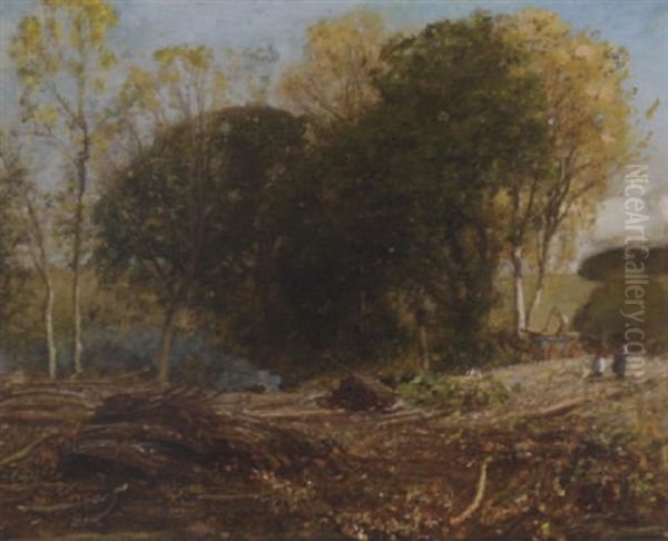 Loggers Oil Painting by Sir David Murray