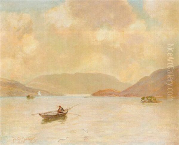 Fishing On Loch Awe Oil Painting by Sir David Murray