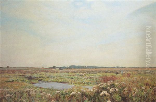 Across The Field Oil Painting by Sir David Murray