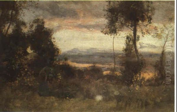 Landscape At Dusk Oil Painting by Sir David Murray