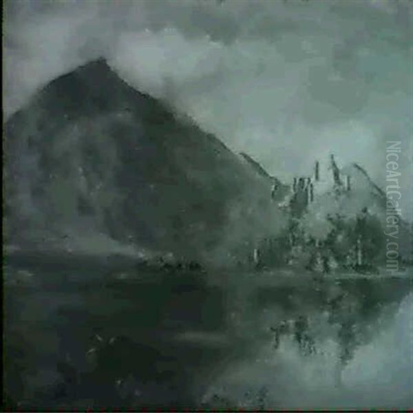 Lochside Ruin Oil Painting by Sir David Murray