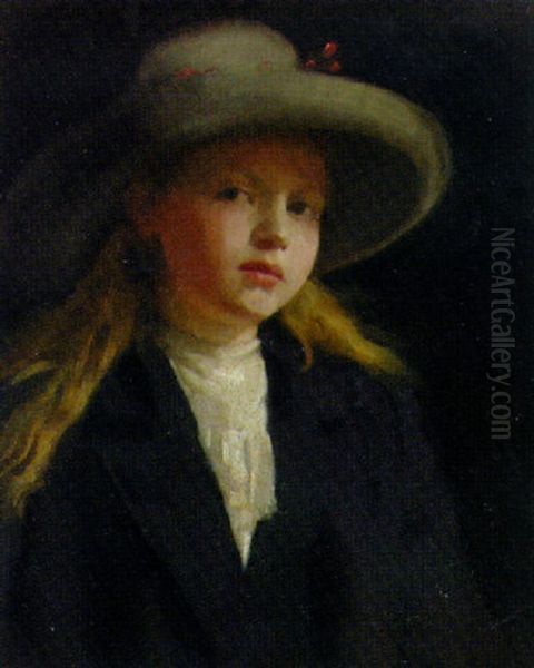 Portrait Of A Young Girl Oil Painting by George Murray