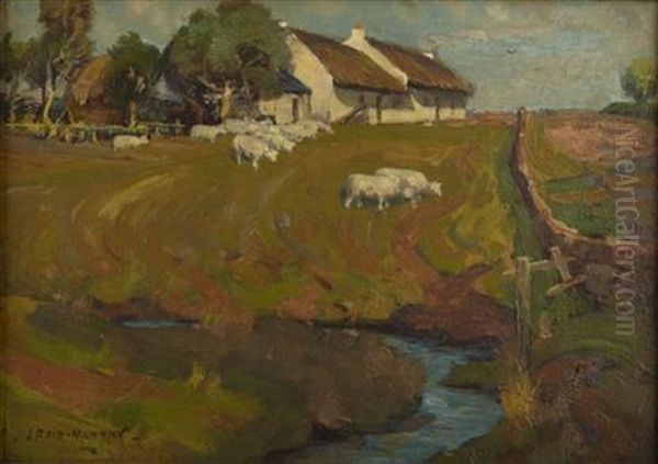 The Steading Oil Painting by John Reid Murray