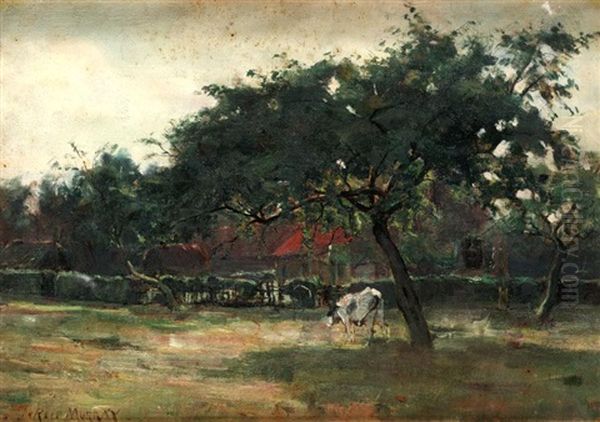 A Sunlit Pasture Oil Painting by John Reid Murray