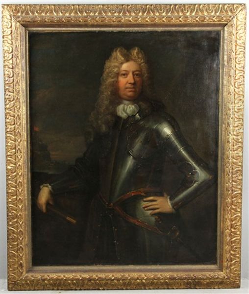 Portrait Of  A Military Commander Holding A Baton Oil Painting by Thomas Murray