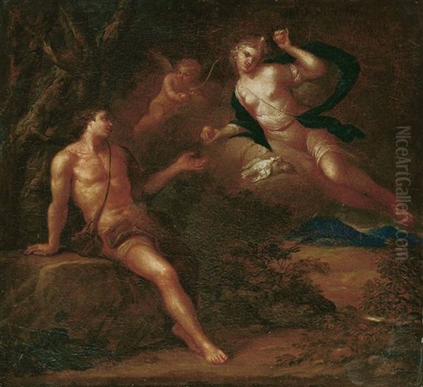 Venus Und Adonis Oil Painting by Johann Murrer