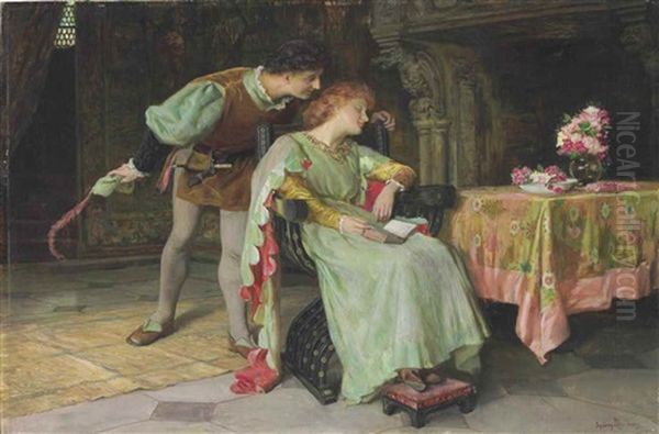 A Surprise Visit Oil Painting by Francis Sydney Muschamp