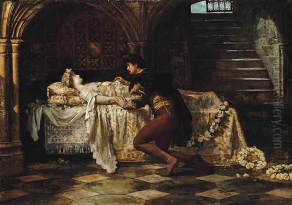 Romeo And Juliet Oil Painting by Francis Sydney Muschamp