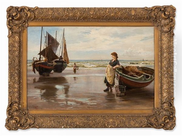 Fisherwoman Oil Painting by Francis Sydney Muschamp