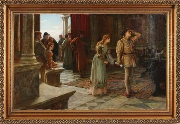 Court Scene Oil Painting by Francis Sydney Muschamp