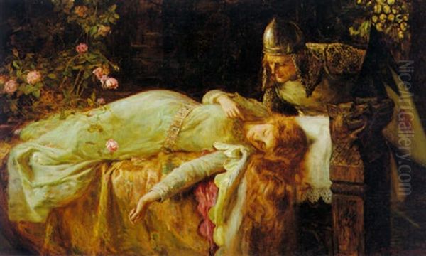 Sleeping Beauty Oil Painting by Francis Sydney Muschamp