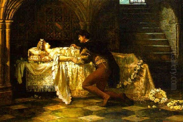 Romeo And Juliet Oil Painting by Francis Sydney Muschamp