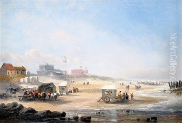 Nordseestrand Oil Painting by Francois-Etienne Musin