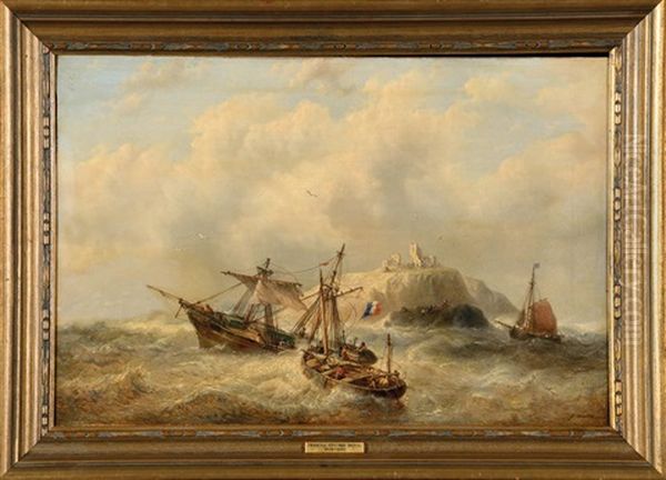 Bateaux Dans La Tempete Oil Painting by Francois-Etienne Musin