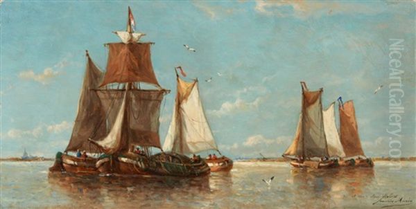 Les Voiliers Oil Painting by Francois-Etienne Musin