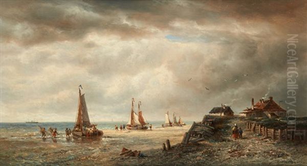 Vue Des Environs Du Zwinn Oil Painting by Francois-Etienne Musin