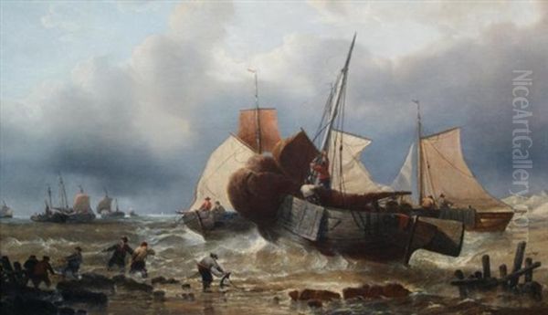 The Fishermen Are Returning Oil Painting by Francois-Etienne Musin