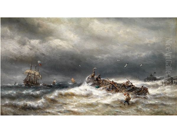 Sturm Vor Der Kuste Oil Painting by Francois-Etienne Musin