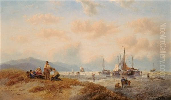 Strand Von Dordrecht Oil Painting by Francois-Etienne Musin