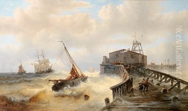 The Return Of The Fleet, Ostend Oil Painting by Francois-Etienne Musin