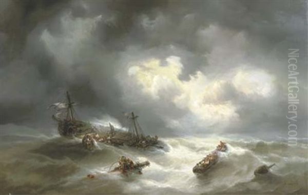 The Shipwreck Oil Painting by Francois-Etienne Musin