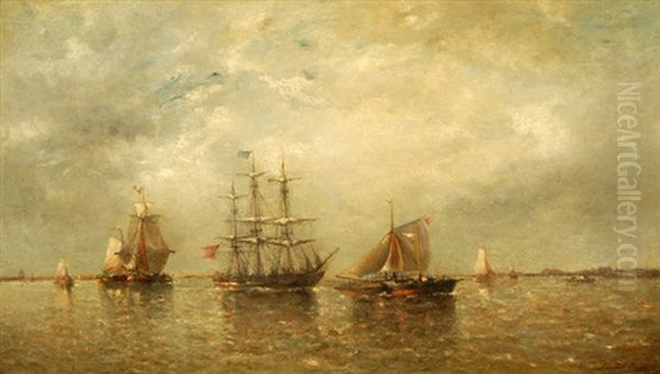 Reede Vor Ostende Oil Painting by Francois-Etienne Musin