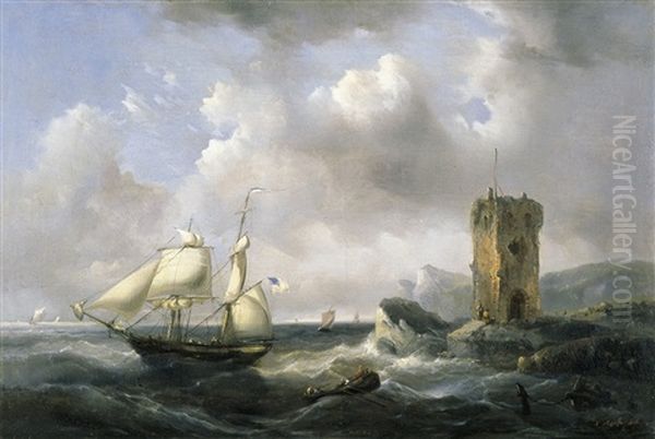 Marine Oil Painting by Francois-Etienne Musin