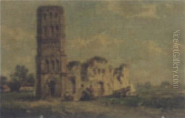 Kirchenruine Oil Painting by Francois-Etienne Musin