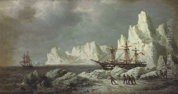 Fin De L'hivernage De L'expedition Arctique De Sir John Franklin En 1847, Ses Deux Navires, 