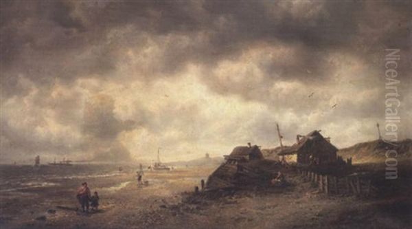 A View Near Hastings Oil Painting by Francois-Etienne Musin