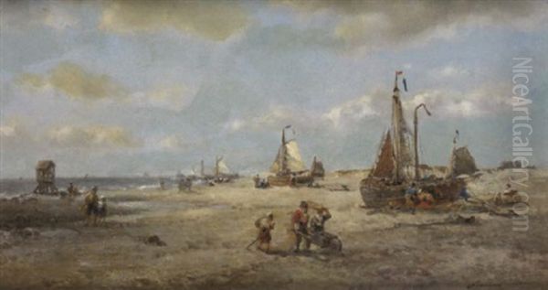 Retour Des Pecheurs Oil Painting by Francois-Etienne Musin