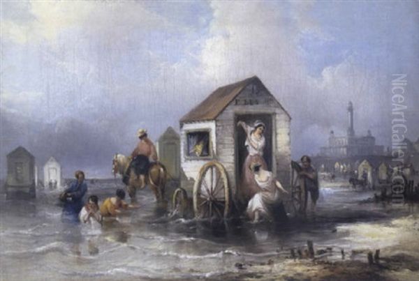 Badevergnugen In Ostende (?) Oil Painting by Francois-Etienne Musin