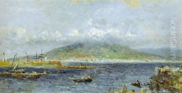 Vue De La Baie De Naples Oil Painting by Francois-Etienne Musin