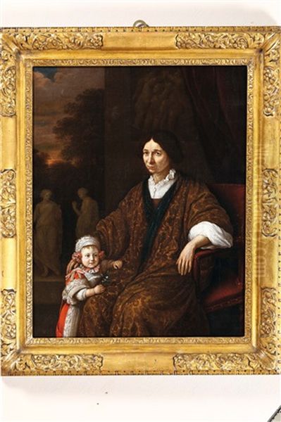 Donna Con Bambina Oil Painting by Michiel van Musscher