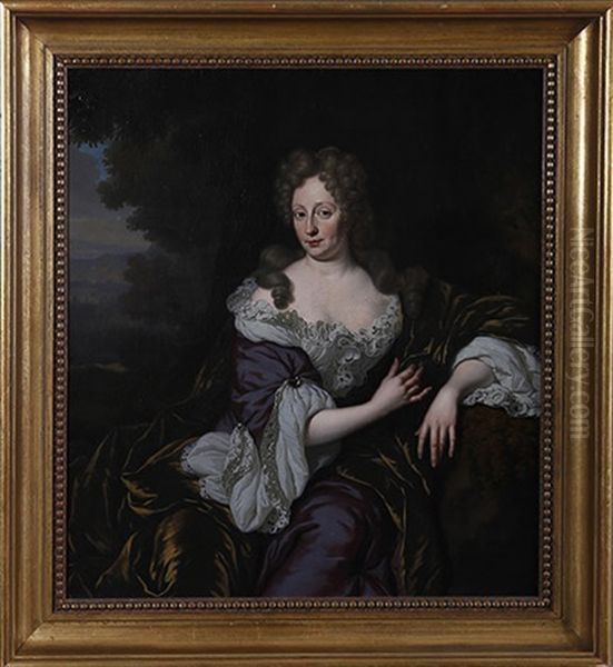 Portrait De Dame Dans Un Paysage Oil Painting by Michiel van Musscher