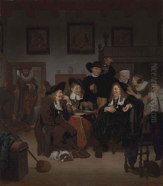 The Paternity Discussion by Michiel van Musscher