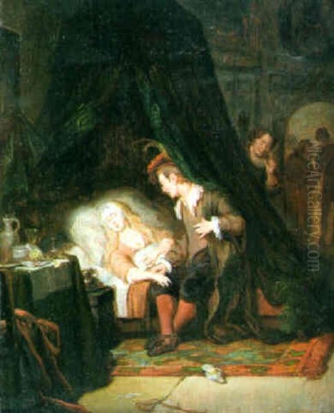 Der Krankenbesuch Oil Painting by Michiel van Musscher