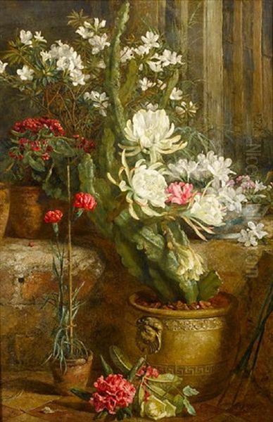 Still Life Of Flowers Oil Painting by Anne Ferray Mutrie