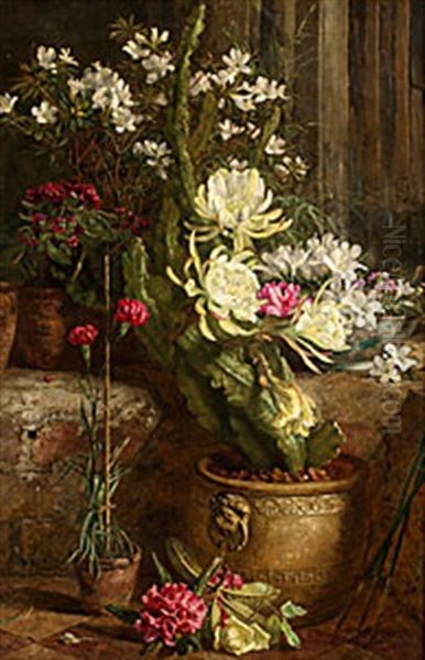 Blomsterstilleben Oil Painting by Anne Ferray Mutrie