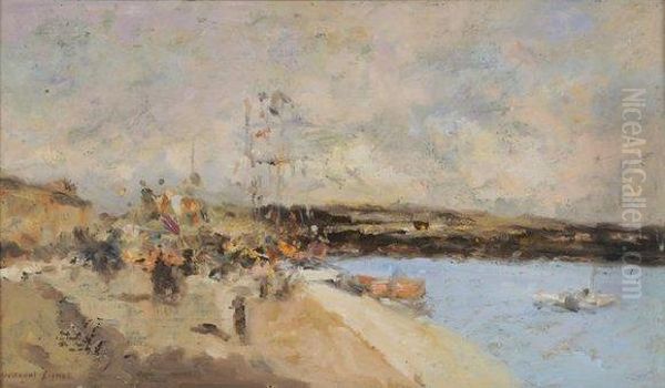 Bords De Seine Pres De Rouen Oil Painting by Georges Binet