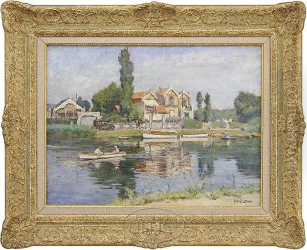 Waterside Retreat Oil Painting by Georges Binet