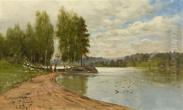 Shorescape Oil Painting by Elias Muukka