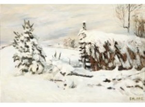 Winter Landscape Oil Painting by Elias Muukka