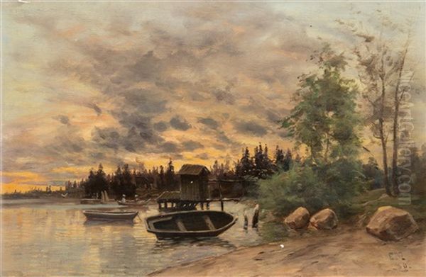 Evening In The Archipelago Oil Painting by Elias Muukka