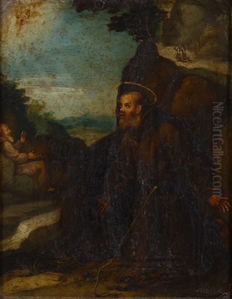 St Francis Receiving The Stigmata Oil Painting by Girolamo Muziano