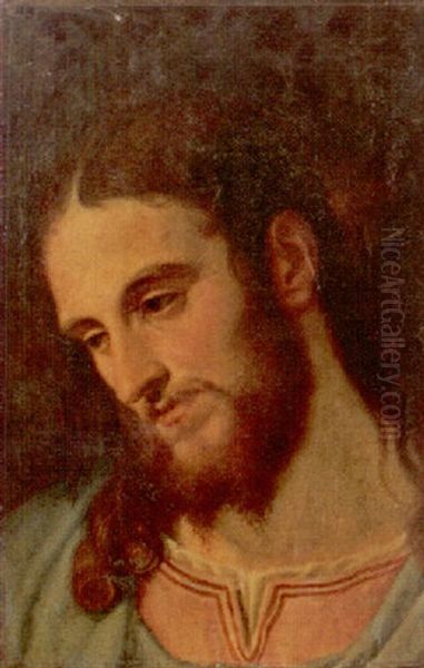 Head Of Christ Oil Painting by Girolamo Muziano