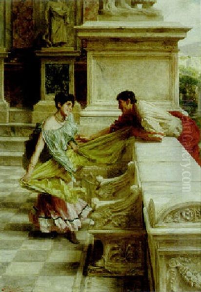 Flirtation Oil Painting by Giovanni Muzzioli