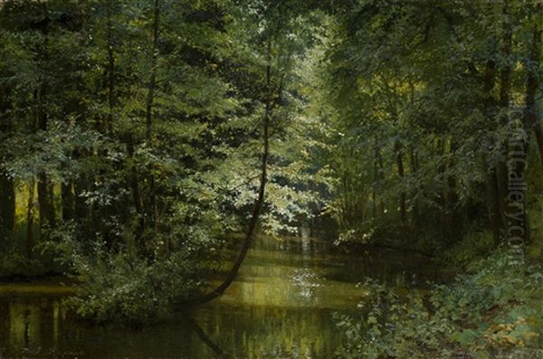 Forest River Oil Painting by Grigory Myasoedov